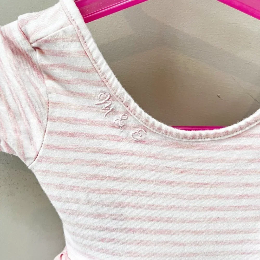 Mila & Emma Pink‎ and White Striped Scoop Neck Puffed Skirt Dress- Size 18m